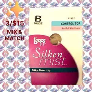 ✨🆕L’eggs Silken Mist, Nude, Size B😊